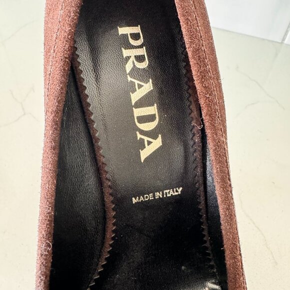 Vintage Prada Brown Suede Pumps - Picture 7 of 7